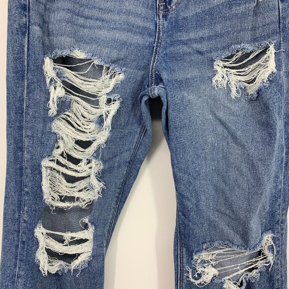 American Eagle Jeans Highest Rise 90s Boyfriend Distressed Rip - Picture 8 of 14